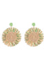 Bohemian Raffia Braided Floral Earrings