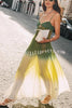 Spicy Margarita See-through Tulle Ombre Print Slip Maxi Dress