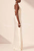 Modern Day Glam Satin Lace Trim V-neck Cross Back Maxi Dress