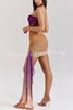 Sofie Mesh Ruched Gradient Print Dropped Panel Strapless Stretch Mini Dress