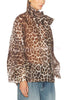 Arianne Chiffon Leopard Print Bow Neck Long Balloon Sleeve Loose Blouse