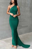 Grecian Inspired One Shoulder Side Metal Circle Design Backless Stretch Maxi Dress