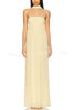 Butter Yellow Ruched Bust Off Shoulder Scarf A-line Maxi Dress