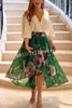 Tessy Batwing Sleeve Top and Floral Elastic Waist Pearls Detail High Low Midi Skirt Set
