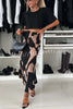 Breezy Composure Unique Print High Rise Elastic Waist Maxi Skirt