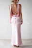 Solid Color Sexy Backless Lace-up Elegant Slim Maxi Dress