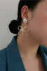 Simple Hollow Flower Pearl Earrings