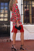Alessia Floral Elastic Waist Tassel Trim Wrap Mini Skirt