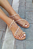 Handmade Pearl Beaded Flat Roman Sandals