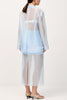 Simple and Light See-through Fabric Mid Rise Pencil Slit Midi Skirt