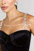 Harley Luxurious Velvet Fabric Jewel-embellished Shoulder Straps Midi Dress