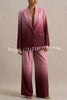 Enya Ombre Print Single Button Long Sleeve Lapel Loose Blazer