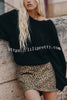 Chunky Season Knit Mohair-blend Long Sleeve Open Back Knot Design Loose Sweater