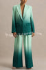 Enya Ombre Print Single Button Long Sleeve Lapel Loose Blazer