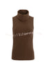 Comfortable Season Ribbed Knit Turtleneck Sleeveless Relaxed Sweater