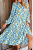 Bohemian Floral Print Loose Casual Long Sleeve Midi Dress