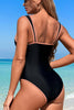 Fashionable Contrast Patchwork Stretch One-piece Swimsuit