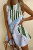 Painted Fish Print Sleeveless Resort Mini Dress