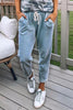 Straight Leg Drawstring Denim Jogger
