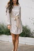 Sequin Belted Long Sleeve Mini Dress