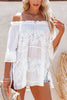Off The Shoulder Flare Sleeve Crochet Tunic