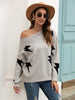 Women's Jacquard Round Neck Pullover Sweater