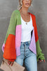 Oversized Colorblock Knit Cardigan