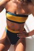 Color Block High Waist Bikini Set