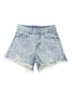 Ripped High Waist Denim Shorts