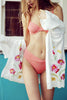 Floral Embroidery Belted Cover Up