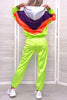 Color Block Zipper Hoodie Pants Set