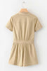 Button Pockets Belted Romper