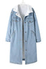 Sherpa Fleece Denim Trench Coat