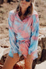 Tie Dye Button Hoodie Shorts Set