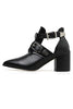 Leather Buckle High Heels Boots