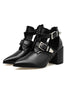 Leather Buckle High Heels Boots