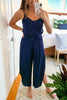 Slit Belted Slip Jumpsuit