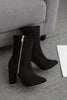 Pointed Zipper High Heel Ankle Boots
