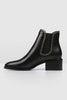 Leather Elastic Studded Ankle Boots