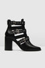 Hollow Buckle Ankle Boots