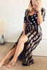 Dot Stripe Patchwork Maxi Dress