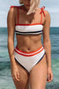Stripe High Waist Bikini Set