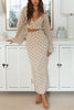 Dot Print Wrap Skirts Set