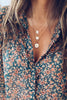 Print Button Long Sleeve Blouse