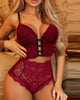 Crochet Lace Cutout Lace-up Lingerie Set
