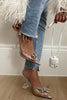 Rhinestone Bow Clear High Heel Sandals