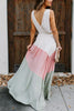 Color Block Sleeveless Maxi Dress