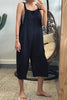 Solid Pockets Loose Capri Overall