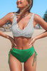 Stripe Lace Up Bikini Set