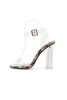 Snake Clear High Heel Sandals